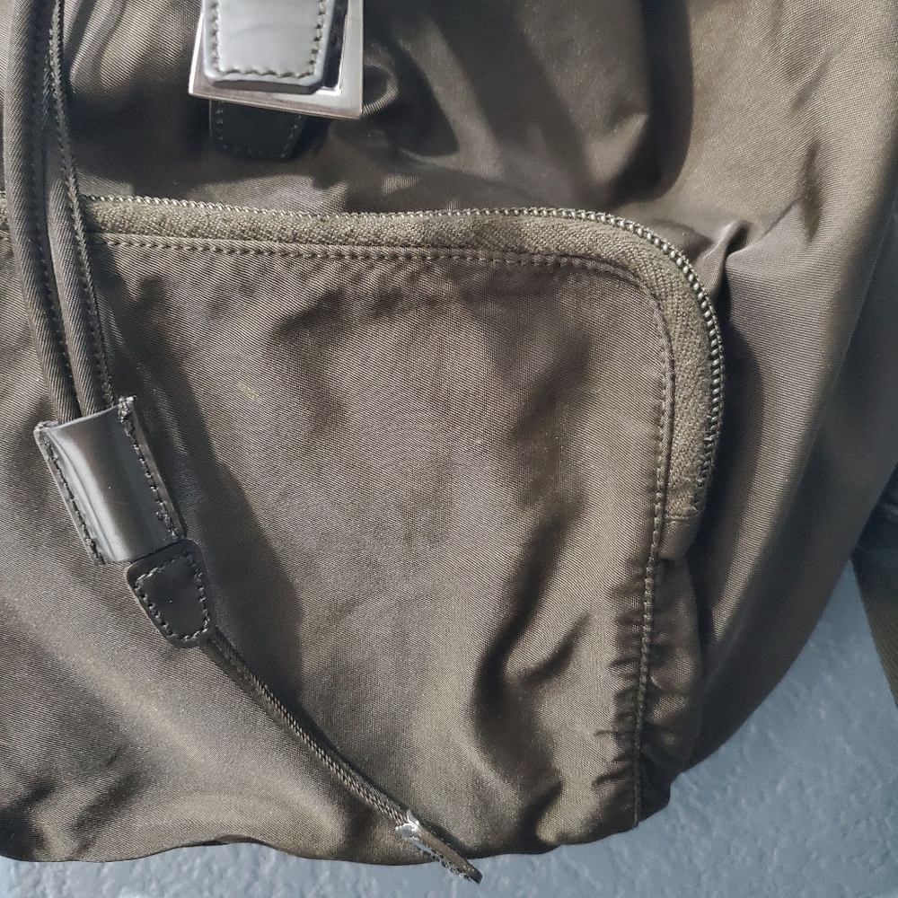 Prada Olive Brown Nylon Drawstring Backpack - image 2